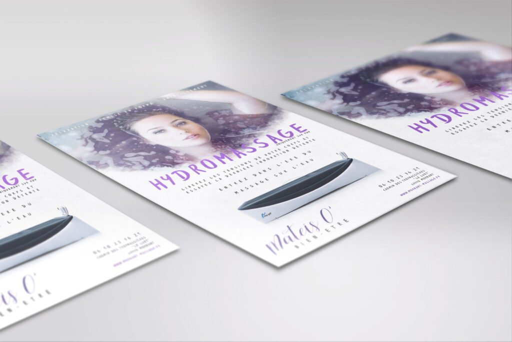 affiche flyers hydromassage Mateis o bien-etre