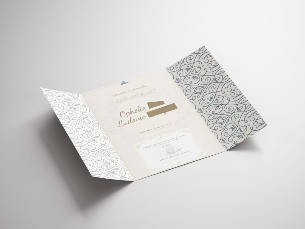 Faire-part mariage conte de fée avec carton